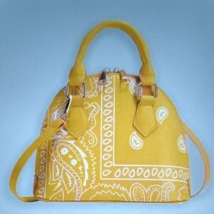 Chic Yellow Paisley Crossbody Bag